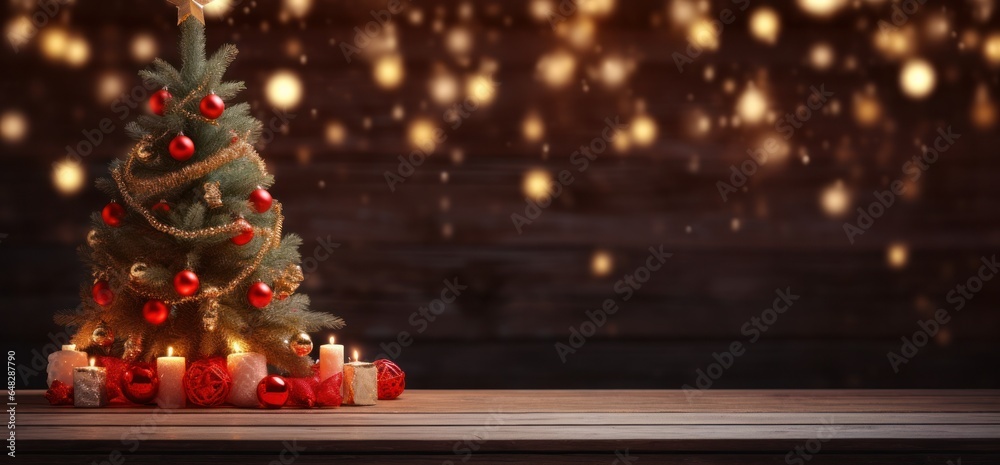 Holiday background with Christmas tree