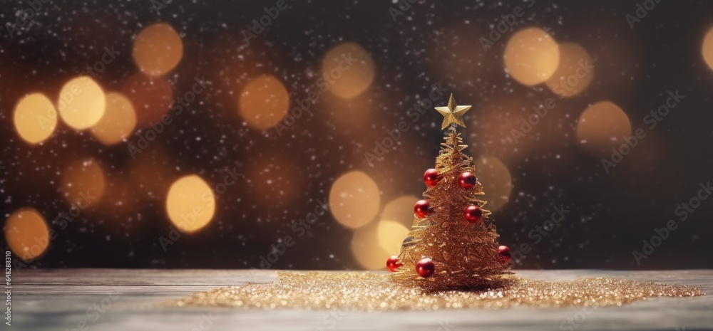 Holiday background with Christmas tree