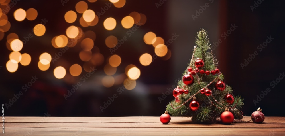 Holiday background with Christmas tree