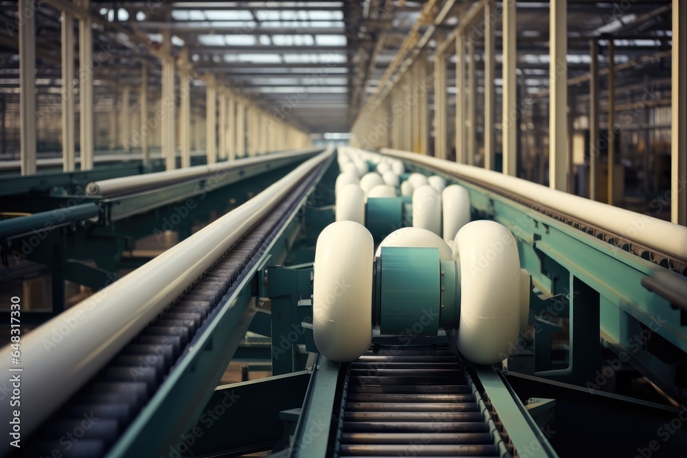 Conveyor rollers at factory.