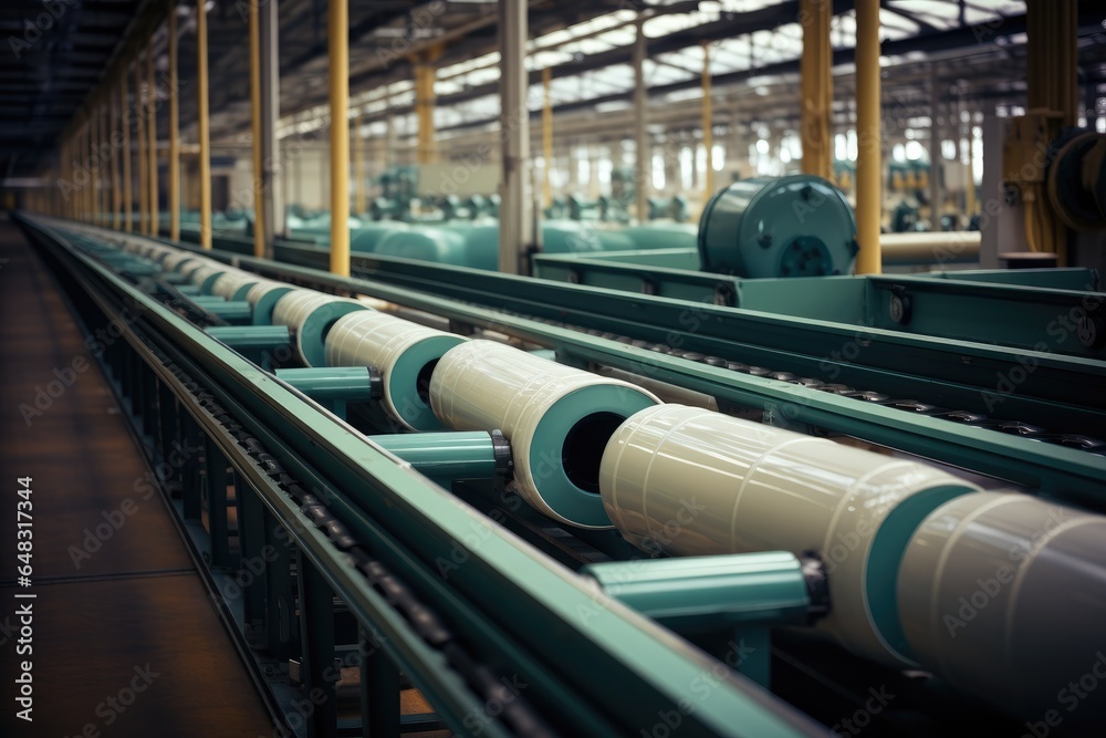 Conveyor rollers at factory.