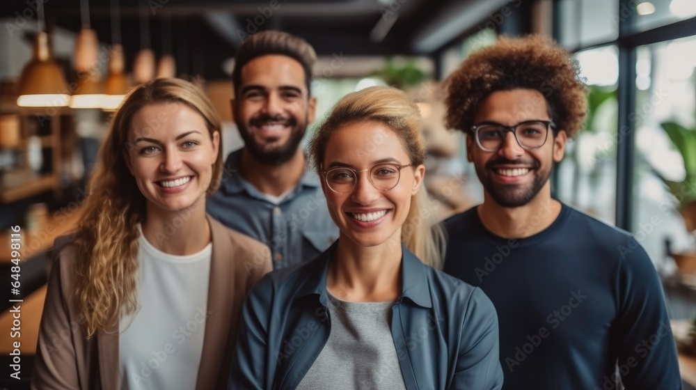 Diverse group of coworkers working for a startup company, Successful business team.