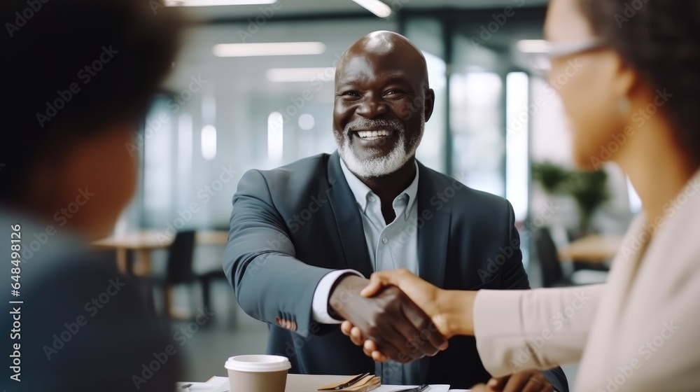 Businessman shaking hands, Success concept.