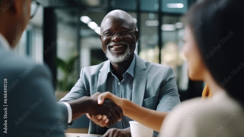 Businessman shaking hands, Success concept.