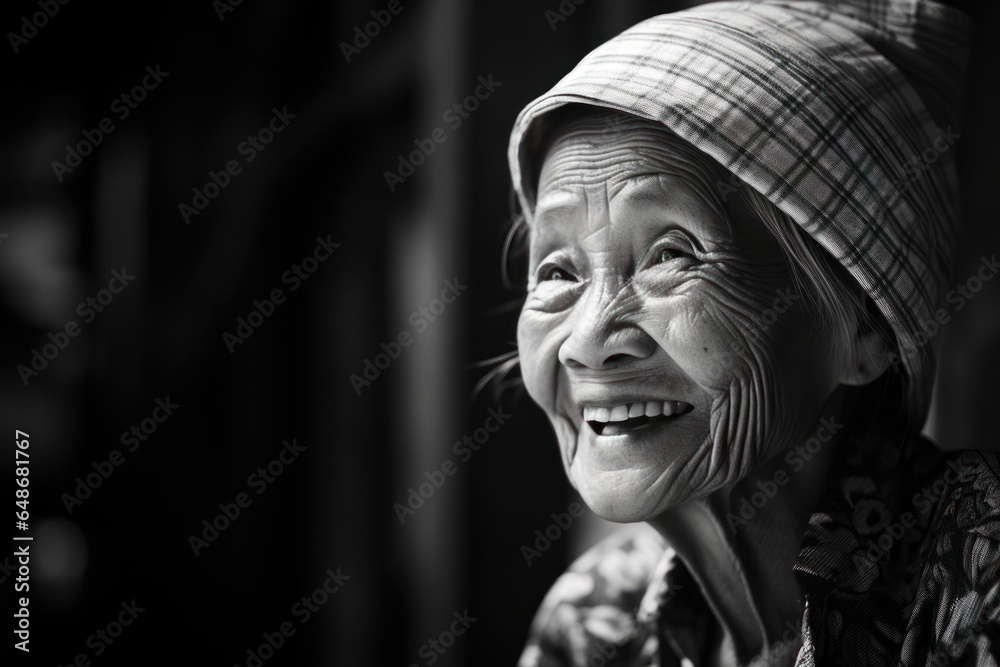 Senior woman smiling in an afternoon