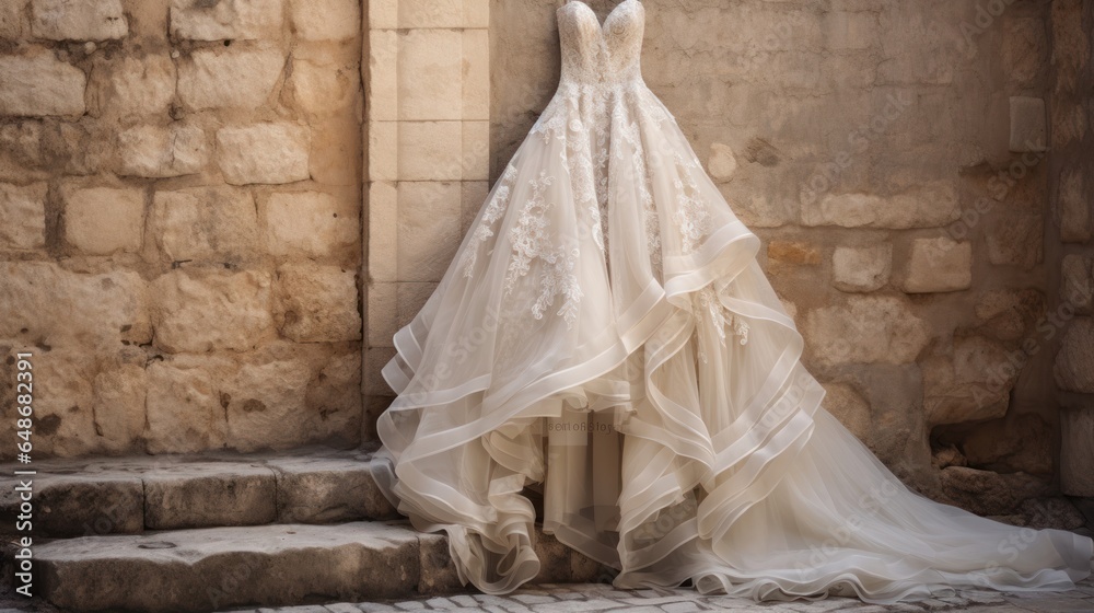 Beautiful white wedding dress