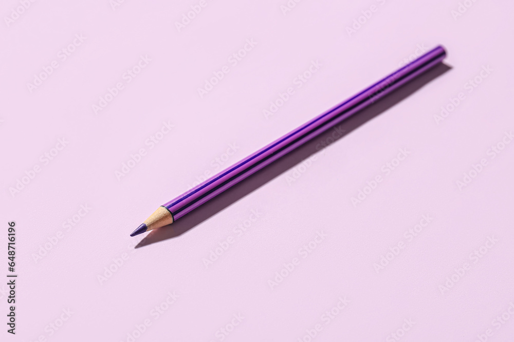 Color pencil on lilac background