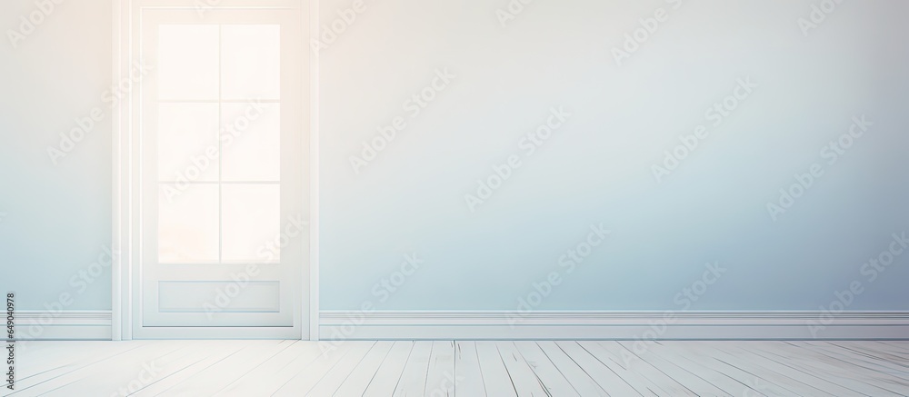 Background of an empty room in a home with a blurred window and door