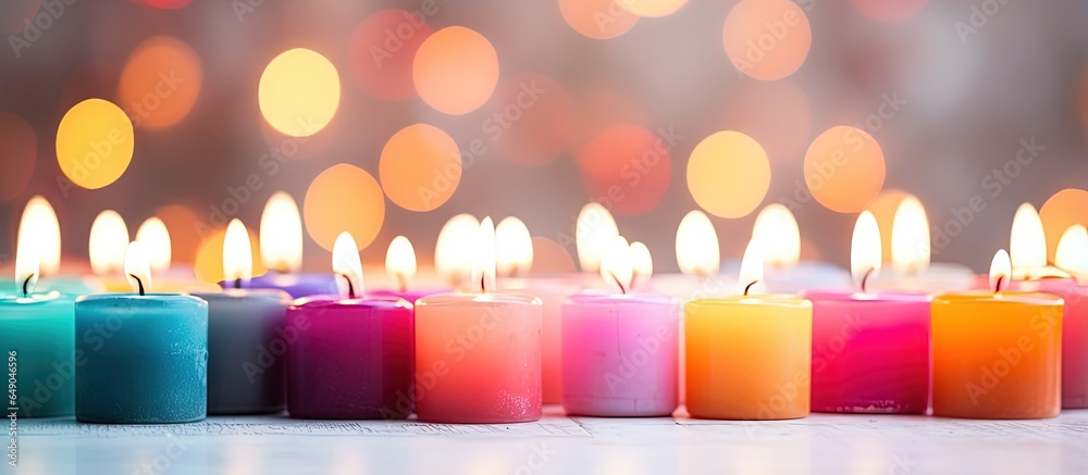 Bright candles on a table