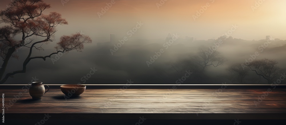 Blurred background with a table on top