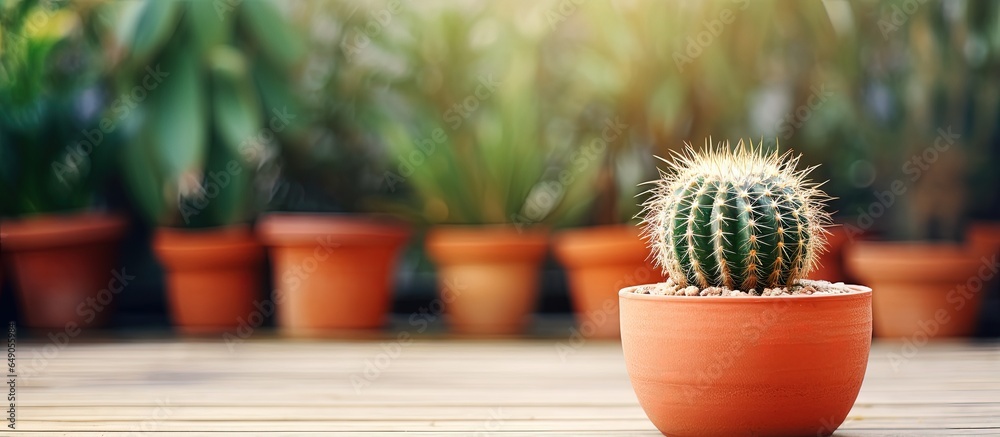 beautiful small cactus in a residential garden