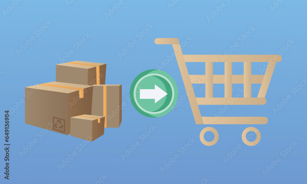 Grocery Vector Icon.on blue background.Vector Design Illustration.