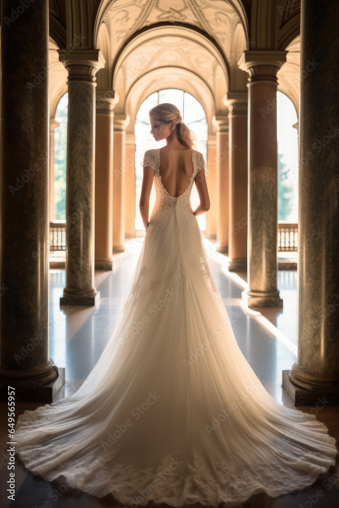 Beautiful bride in a wedding gown, Wedding.