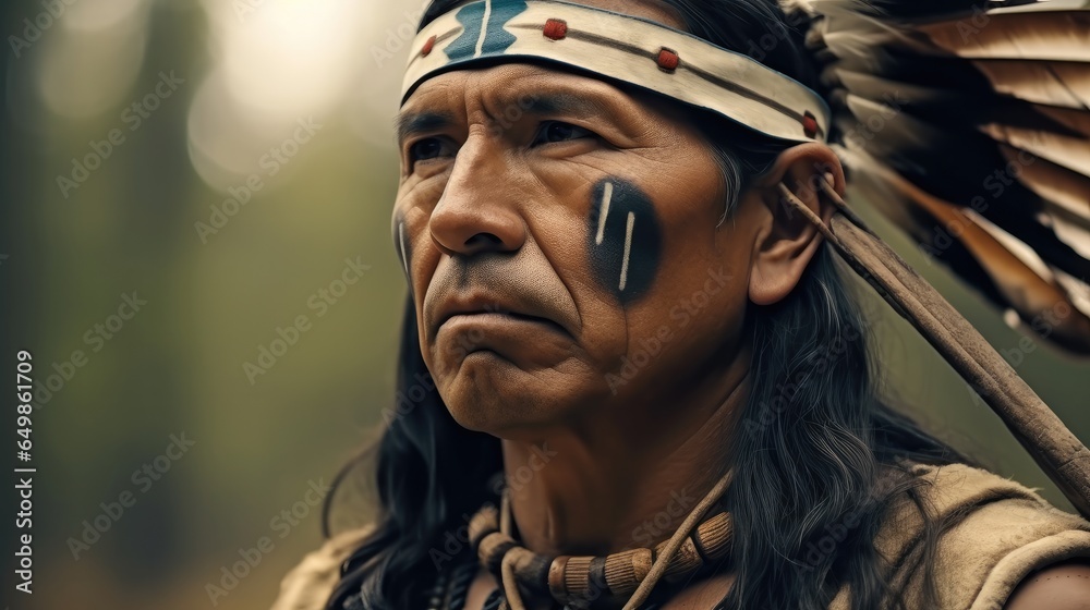 Portrait of a native American, Tribe.