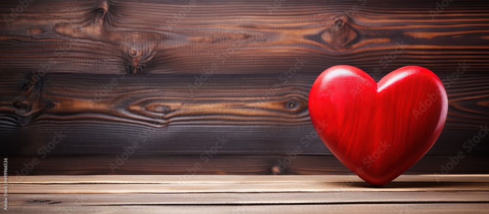 Valentine s day heart on wooden boards symbolizing love