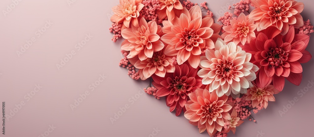 2019 Color of the Year Living Coral in a heart shaped flower arrangement symbolizing Valentine s Day and love in fashion