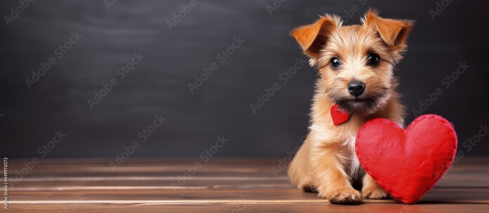 Valentine s Day dog with a heart