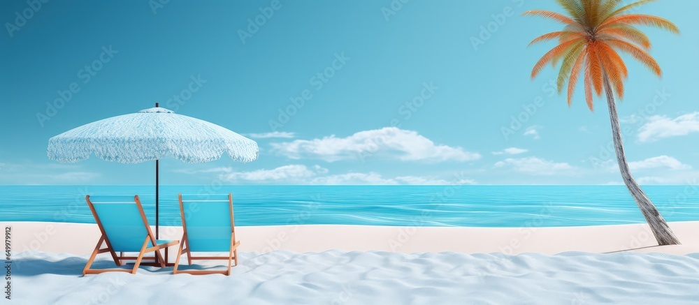 summer beach scene blue background