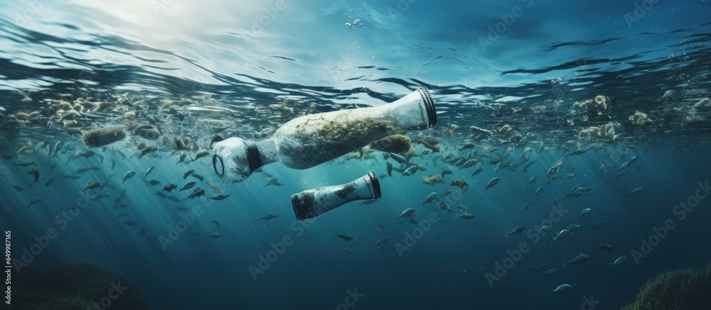 Plastic bottles causing environmental pollution on World Oceans Day