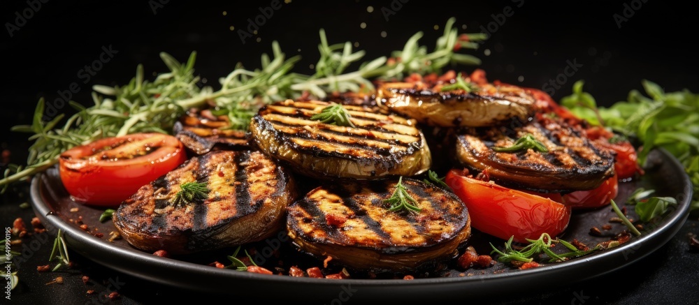 Close up of healthy grilled vegan steaks