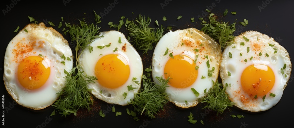 Different methods of cooking chicken eggs including omelette poached soft boiled hard boiled fried and scrambled eggs Overhead and close up shots