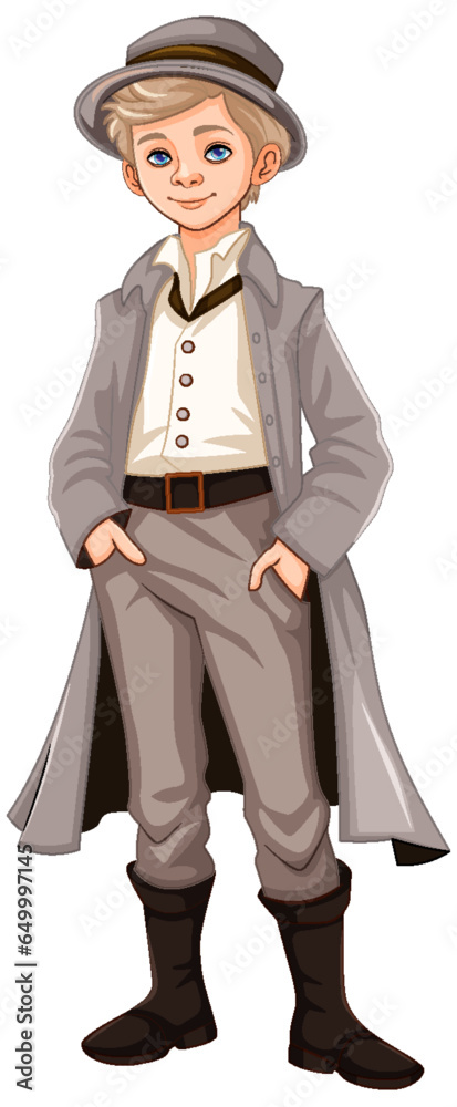 Man Wearing Victorian Vintage Outfit