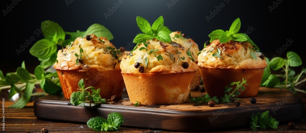 Tasty vegan morning muffins Yummy and nutritious breakfast