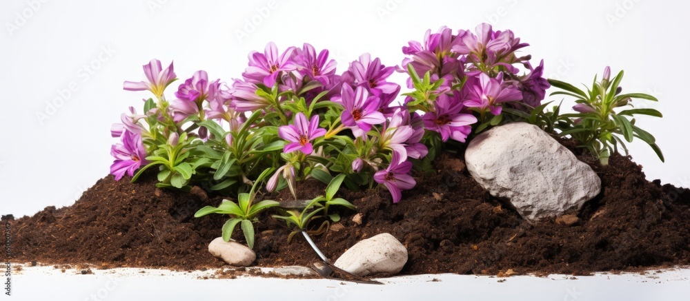 Creating a flowerbed in a backyard is a relaxing gardening hobby