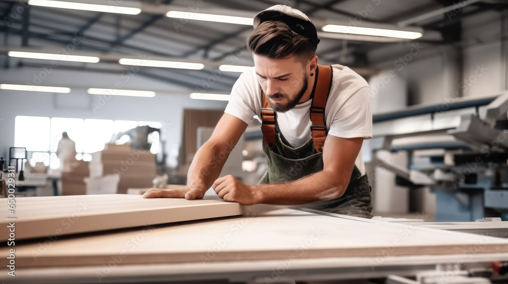 Carpenter working at his workshop.