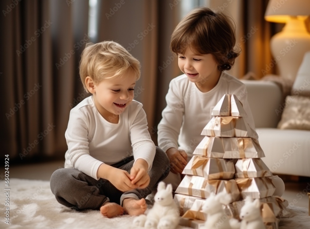 Cute children playing together