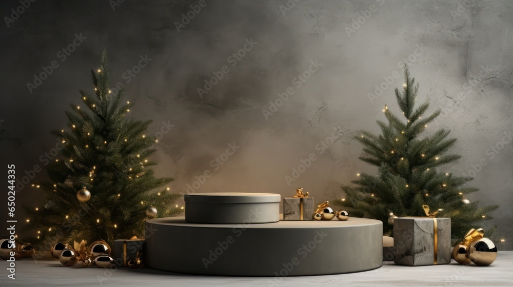 Christmas background with empty place for product