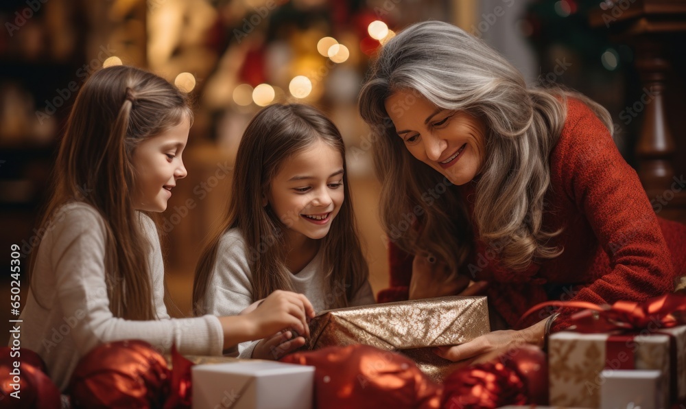 Woman buying christmas gift