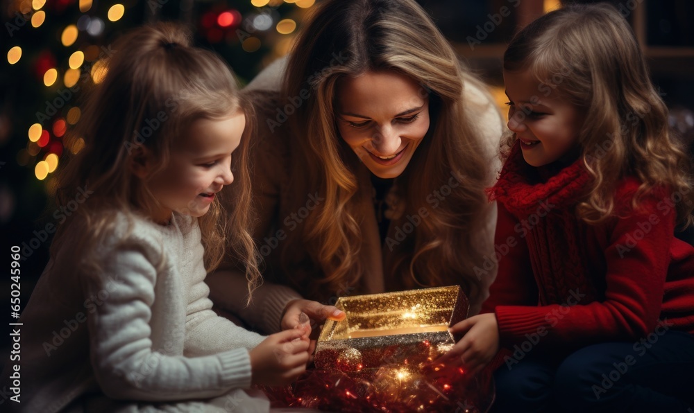 Woman buying christmas gift