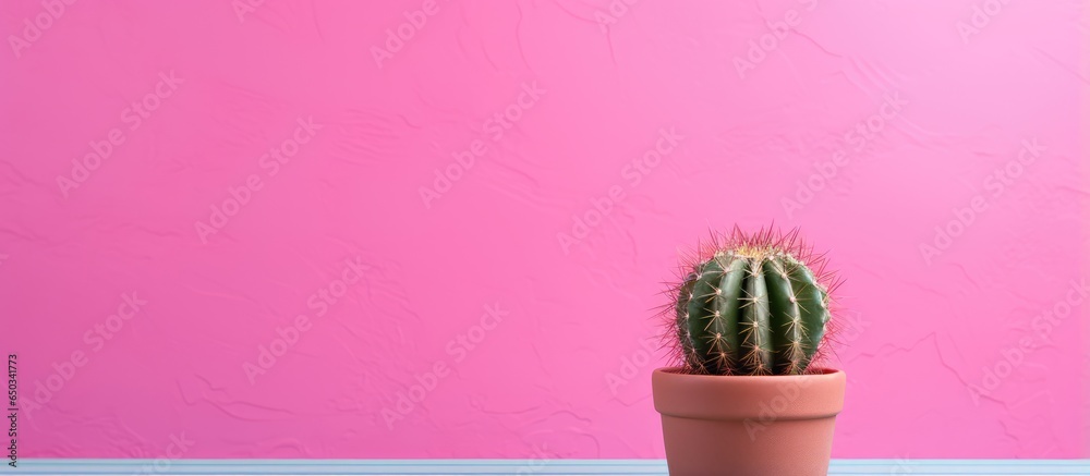 Pink stillife with creative cactus