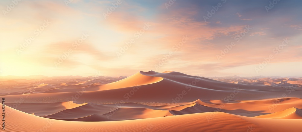 sand dune knoll with a stunning desert sunset backdrop