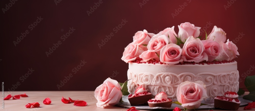 Valentine s Day cake with roses