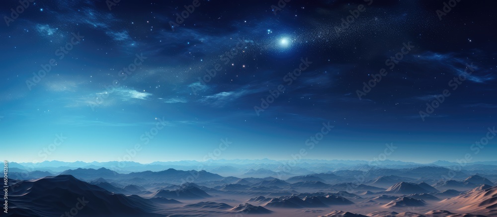 Desert dunes and stars in the night sky photo illustration