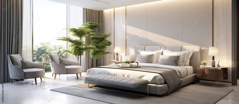 software renders hotel bedroom concept