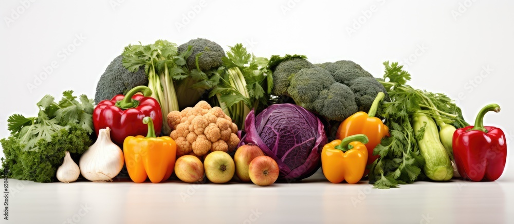 Fresh vegetables from the local market promoting clean eating and dieting