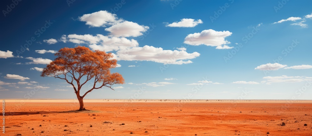 Solitary tree in a scorching desert