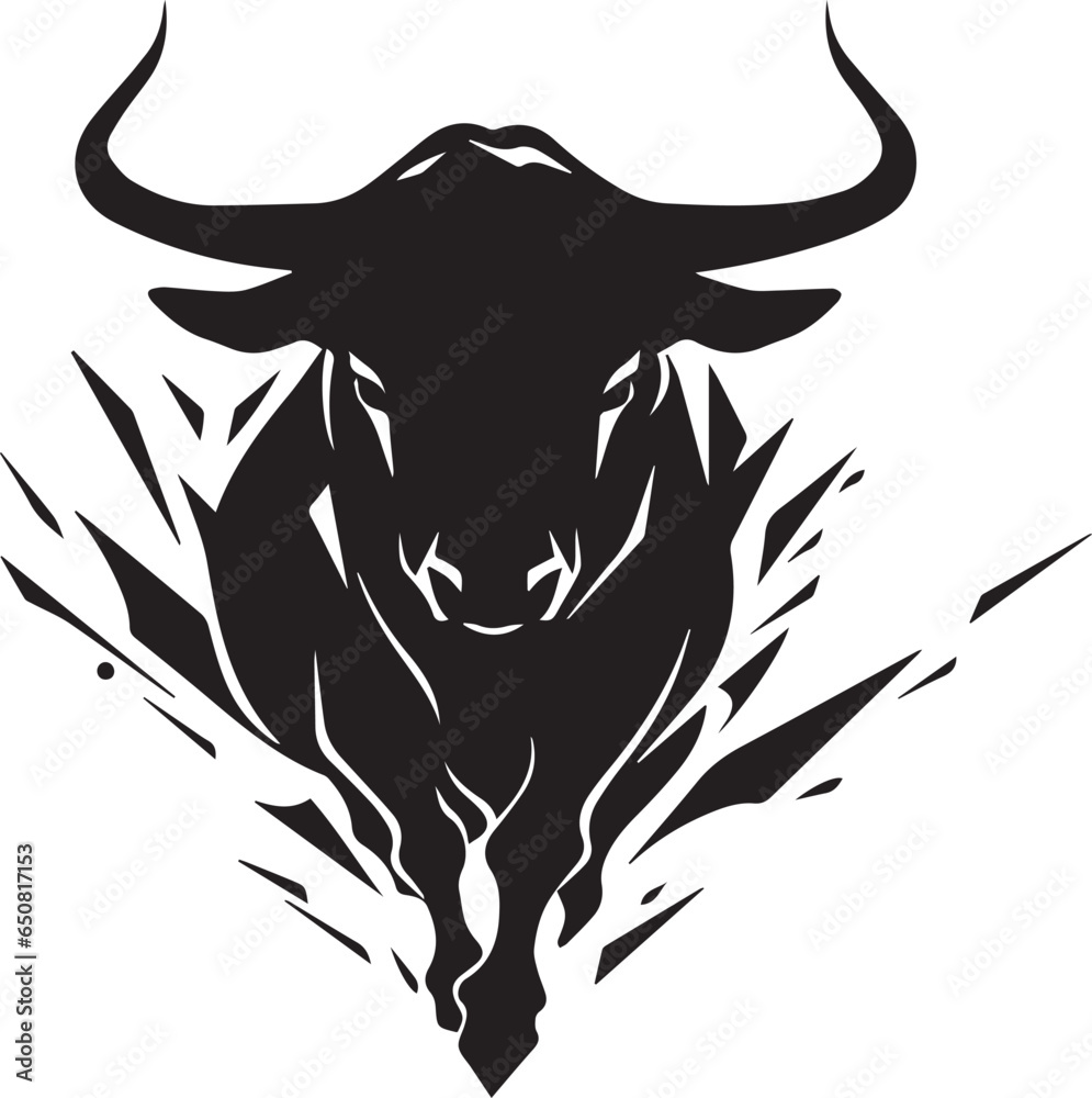 Bull Logo Monochrome Design Style