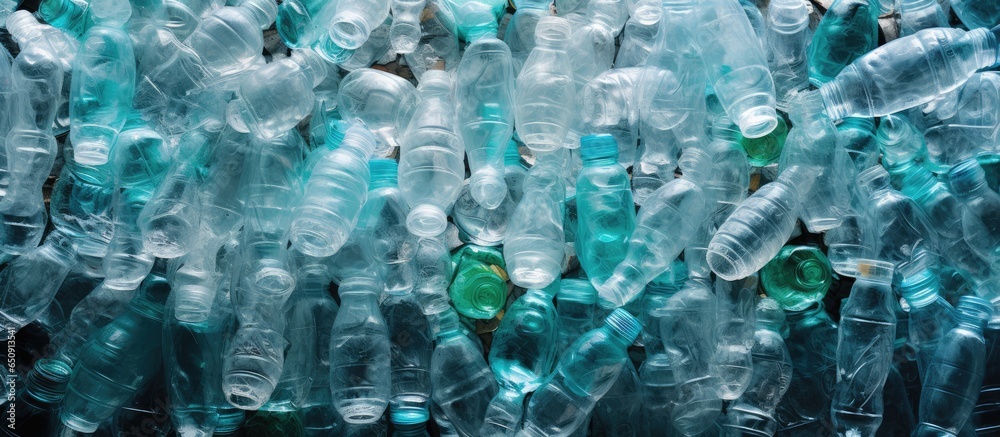 Multiple PET bottles lacking background