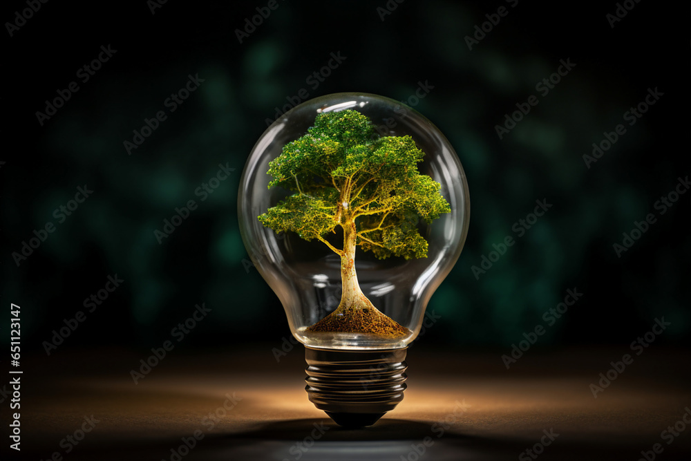 Concept of green clean planet save care earth nature environment climate generative AI