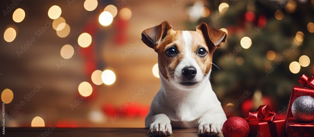 Festive season with pet and tree