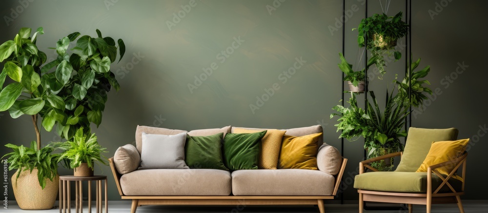 House decor featuring various attractive indoor plants and furnishings