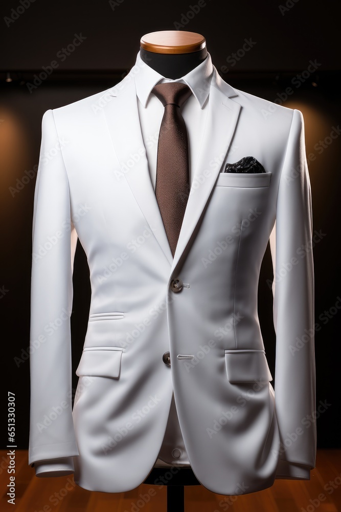 Mens suit in a mannequin with smart costume.