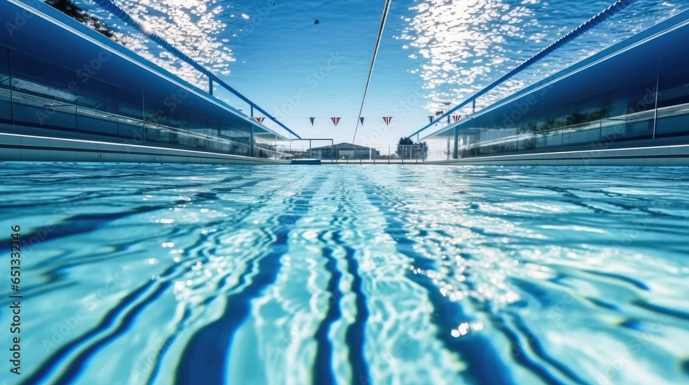 Swimming pool, Underwater view.