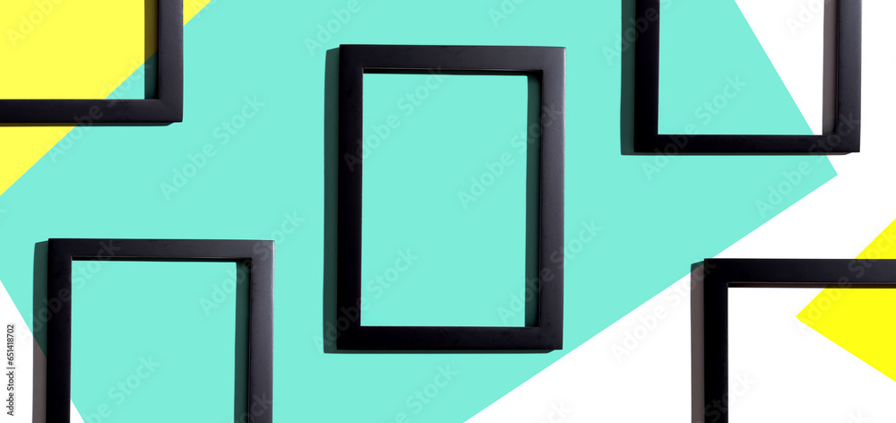 Blank rectangle picture frames with copy space