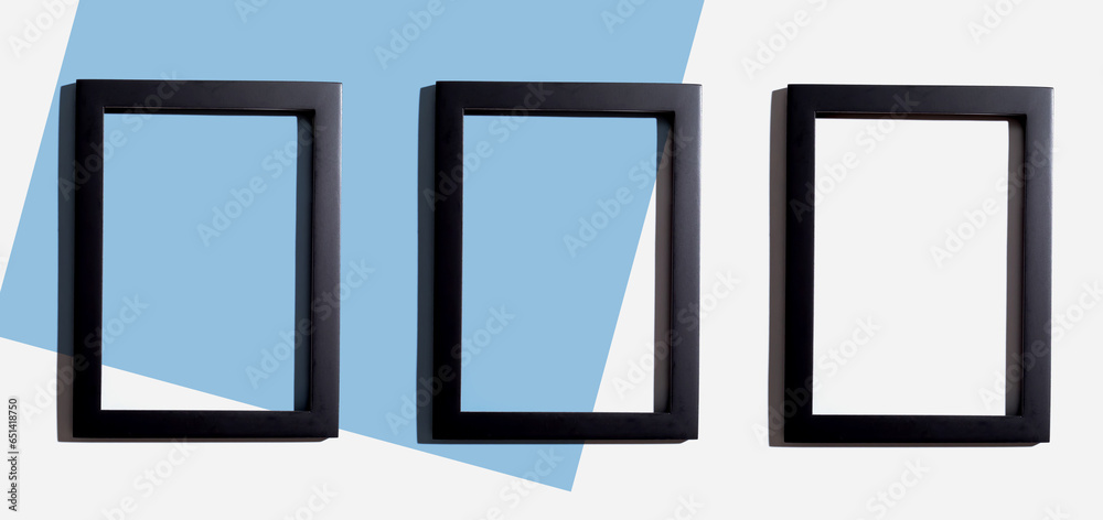 Blank rectangle picture frames with copy space