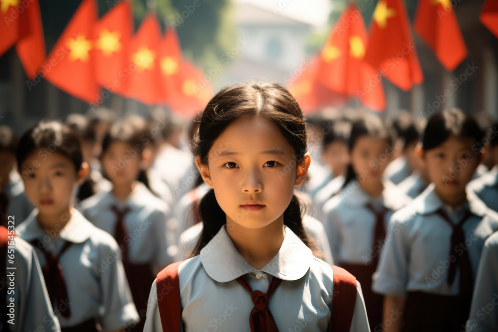 Elementary school children girl in China.